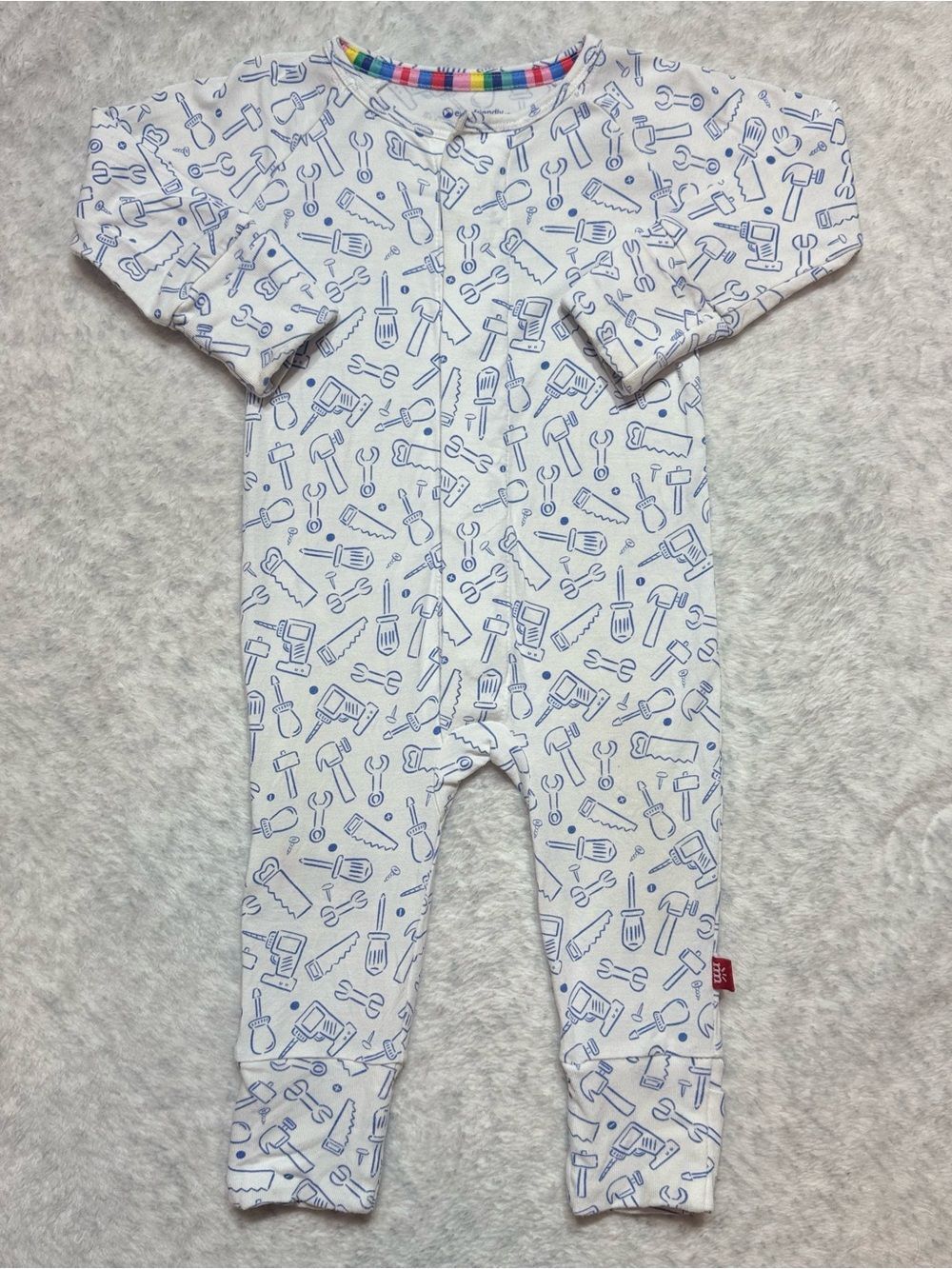 Magnetic Me Tool Print Footless Convertible Sleeper 3-6M Baby Boy Modal Handyman